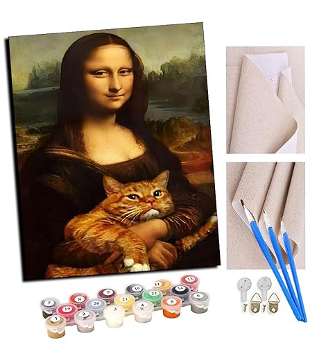 TUDOUTU Malen nach Zahlen Kits Mona Lisa und Tierkatze DIY vorgedruckte Leinwand Ölgemälde Geschenk für Erwachsene Kinder Home House Decor 40 * 50 cm Mit Rahmen TUDOUTU Malen nach Zahlen Kits Mona Lisa und Tierkatze DIY vorgedruckte Leinwand Ölgemälde Geschenk für Erwachsene Kinder Home House Decor 40 * 50 cm Mit Rahmen von TUDOUTU