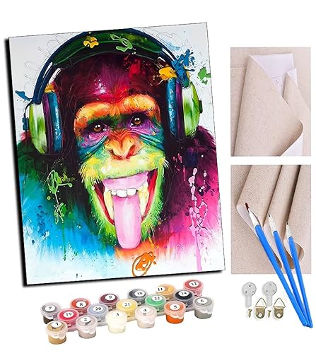 TUDOUTU Malen nach Zahlen Kits Musikaffe DIY vorgedruckte Leinwand Ölgemälde Geschenk für Erwachsene Kinder Home House Decor 40 * 50 cm Mit Rahmen TUDOUTU Malen nach Zahlen Kits Musikaffe DIY vorgedruckte Leinwand Ölgemälde Geschenk für Erwachsene Kinder Home House Decor 40 * 50 cm Mit Rahmen von TUDOUTU