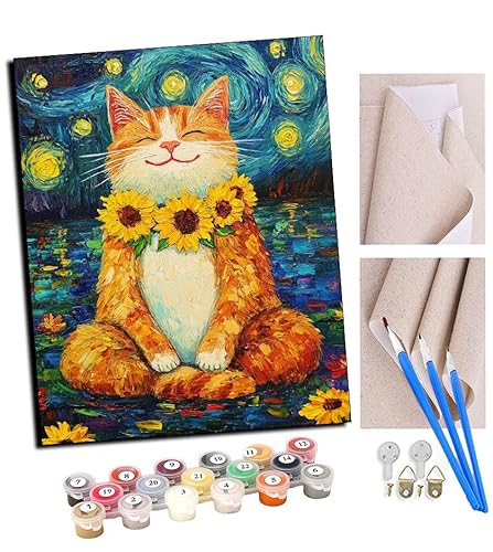 TUDOUTU Malen nach Zahlen Kits Orange Katze unter dem Sternenhimmel DIY vorgedruckte Leinwand Ölgemälde Geschenk für Erwachsene Kinder Home House Decor 40 * 50 cm Mit Rahmen TUDOUTU Malen nach Zahlen Kits Orange Katze unter dem Sternenhimmel DIY vorgedruckte Leinwand Ölgemälde Geschenk für Erwachsene Kinder Home House Decor 40 * 50 cm Mit Rahmen von TUDOUTU