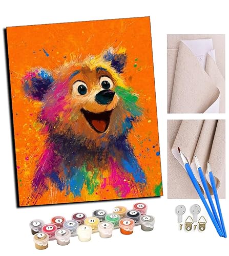TUDOUTU Malen nach Zahlen Kits Regenbogenbär DIY vorgedruckte Leinwand Ölgemälde Geschenk für Erwachsene Kinder Home House Decor 40 * 50 cm Mit Rahmen TUDOUTU Malen nach Zahlen Kits Regenbogenbär DIY vorgedruckte Leinwand Ölgemälde Geschenk für Erwachsene Kinder Home House Decor 40 * 50 cm Mit Rahmen von TUDOUTU
