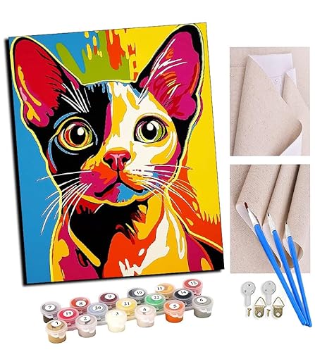 TUDOUTU Malen nach Zahlen Kits Spritzer Farbe Katze DIY vorgedruckte Leinwand Ölgemälde Geschenk für Erwachsene Kinder Home House Decor 40 * 50 cm Mit Rahmen TUDOUTU Malen nach Zahlen Kits Spritzer Farbe Katze DIY vorgedruckte Leinwand Ölgemälde Geschenk für Erwachsene Kinder Home House Decor 40 * 50 cm Mit Rahmen von TUDOUTU