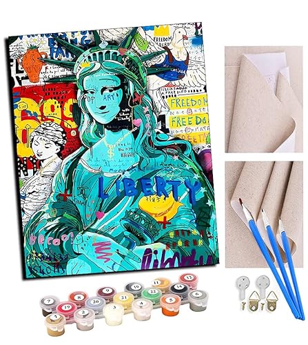 TUDOUTU Malen nach Zahlen Kits Straßengraffitikunst blaue Freiheitsstatue DIY vorgedruckte Leinwand Ölgemälde Geschenk für Erwachsene Kinder Home House Decor 40 * 50 cm Mit Rahmen TUDOUTU Malen nach Zahlen Kits Straßengraffitikunst blaue Freiheitsstatue DIY vorgedruckte Leinwand Ölgemälde Geschenk für Erwachsene Kinder Home House Decor 40 * 50 cm Mit Rahmen von TUDOUTU