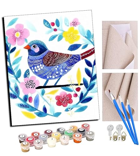 TUDOUTU Malen nach Zahlen Kits für Erwachsene Blauvogel zwischen Blumen DIY Ölgemälde Digitale Leinwand Wandkunst Home Decoration - 40x50CM Mit Rahmen TUDOUTU Malen nach Zahlen Kits für Erwachsene Blauvogel zwischen Blumen DIY Ölgemälde Digitale Leinwand Wandkunst Home Decoration - 40x50CM Mit Rahmen von TUDOUTU