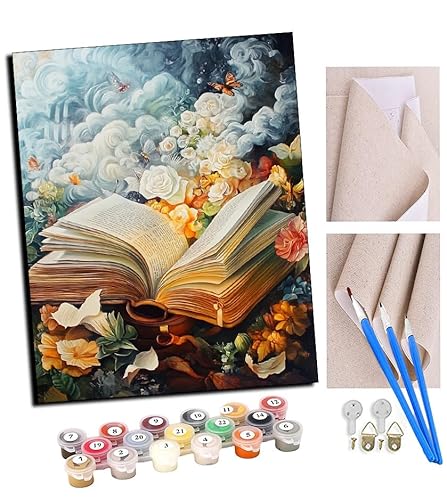 TUDOUTU Malen nach Zahlen Kits für Erwachsene Blumen, Schmetterlinge und Bücher DIY Ölgemälde Digitale Leinwand Wandkunst Home Decoration - 40x50CM Mit Rahmen TUDOUTU Malen nach Zahlen Kits für Erwachsene Blumen, Schmetterlinge und Bücher DIY Ölgemälde Digitale Leinwand Wandkunst Home Decoration - 40x50CM Mit Rahmen von TUDOUTU