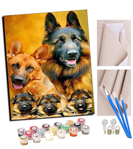 TUDOUTU Malen nach Zahlen Kits für Erwachsene Deutscher Schäferhund als Familienhund Diy Digitales Ölgemälde Geschenk Kits Vorgedruckte Leinwand Kunst Dekoration -16 * 20 Zoll Mit Rahmen TUDOUTU Malen nach Zahlen Kits für Erwachsene Deutscher Schäferhund als Familienhund Diy Digitales Ölgemälde Geschenk Kits Vorgedruckte Leinwand Kunst Dekoration -16 * 20 Zoll Mit Rahmen von TUDOUTU