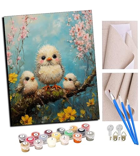 TUDOUTU Malen nach Zahlen Kits für Erwachsene Drei kleine Vögel auf einem Ast 3 DIY Ölgemälde Digitale Leinwand Wandkunst Home Decoration - 40x50CM Mit Rahmen TUDOUTU Malen nach Zahlen Kits für Erwachsene Drei kleine Vögel auf einem Ast 3 DIY Ölgemälde Digitale Leinwand Wandkunst Home Decoration - 40x50CM Mit Rahmen von TUDOUTU