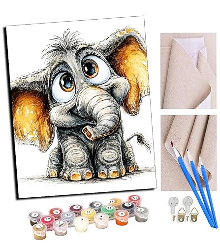TUDOUTU Malen nach Zahlen Kits für Erwachsene Elefantenbaby mit großen Augen mit Pinsel und Acrylpigment Diy Digitale Leinwand Malerei für Erwachsene Anfänger-16X20 Zoll Mit Rahmen TUDOUTU Malen nach Zahlen Kits für Erwachsene Elefantenbaby mit großen Augen mit Pinsel und Acrylpigment Diy Digitale Leinwand Malerei für Erwachsene Anfänger-16X20 Zoll Mit Rahmen von TUDOUTU