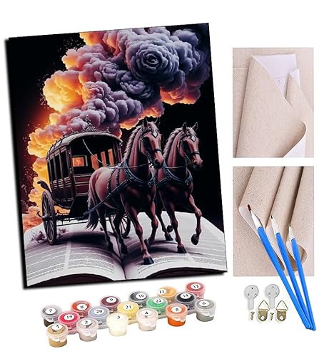 TUDOUTU Malen nach Zahlen Kits für Erwachsene Feuerwerkswagen DIY Ölgemälde Digitale Leinwand Wandkunst Home Decoration - 40x50CM Mit Rahmen TUDOUTU Malen nach Zahlen Kits für Erwachsene Feuerwerkswagen DIY Ölgemälde Digitale Leinwand Wandkunst Home Decoration - 40x50CM Mit Rahmen von TUDOUTU