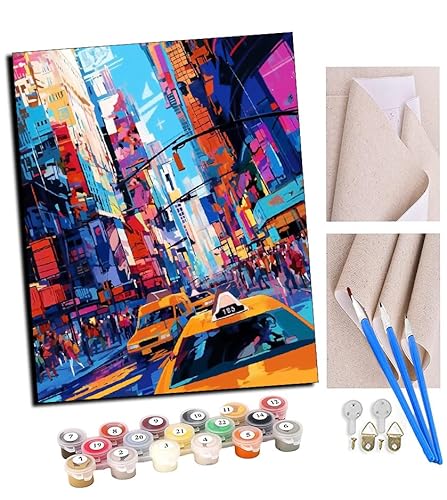 TUDOUTU Malen nach Zahlen Kits für Erwachsene Gemalte Stadtsymphonie mit Pinsel und Acrylpigment Diy Digitale Leinwand Malerei für Erwachsene Anfänger-16X20 Zoll Mit Rahmen TUDOUTU Malen nach Zahlen Kits für Erwachsene Gemalte Stadtsymphonie mit Pinsel und Acrylpigment Diy Digitale Leinwand Malerei für Erwachsene Anfänger-16X20 Zoll Mit Rahmen von TUDOUTU