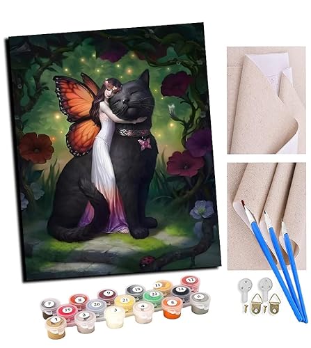 TUDOUTU Malen nach Zahlen Kits für Erwachsene Katzen und Elfen Diy Digitales Ölgemälde Geschenk Kits Vorgedruckte Leinwand Kunst Dekoration -16 * 20 Zoll Mit Rahmen TUDOUTU Malen nach Zahlen Kits für Erwachsene Katzen und Elfen Diy Digitales Ölgemälde Geschenk Kits Vorgedruckte Leinwand Kunst Dekoration -16 * 20 Zoll Mit Rahmen von TUDOUTU