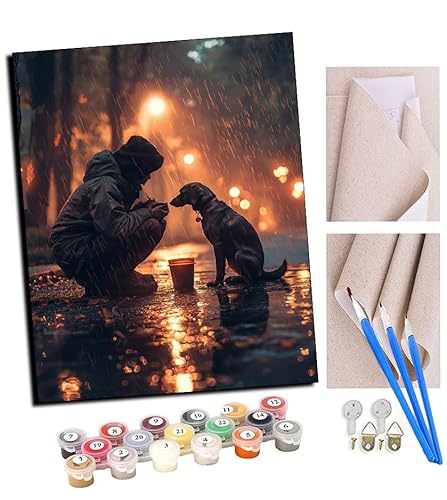 TUDOUTU Malen nach Zahlen Kits für Erwachsene Mann und Hund auf der Straße Diy Digitales Ölgemälde Geschenk Kits Vorgedruckte Leinwand Kunst Dekoration -16 * 20 Zoll Mit Rahmen TUDOUTU Malen nach Zahlen Kits für Erwachsene Mann und Hund auf der Straße Diy Digitales Ölgemälde Geschenk Kits Vorgedruckte Leinwand Kunst Dekoration -16 * 20 Zoll Mit Rahmen von TUDOUTU