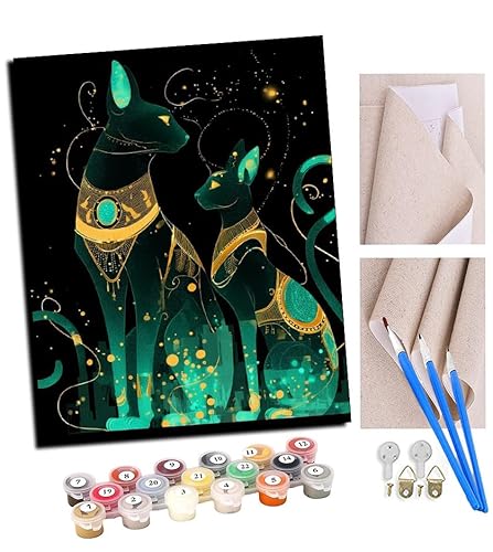 TUDOUTU Malen nach Zahlen Kits für Erwachsene Nacht des Jadekatzengottes mit Pinsel und Acrylpigment Diy Digitale Leinwand Malerei für Erwachsene Anfänger-16X20 Zoll Mit Rahmen TUDOUTU Malen nach Zahlen Kits für Erwachsene Nacht des Jadekatzengottes mit Pinsel und Acrylpigment Diy Digitale Leinwand Malerei für Erwachsene Anfänger-16X20 Zoll Mit Rahmen von TUDOUTU