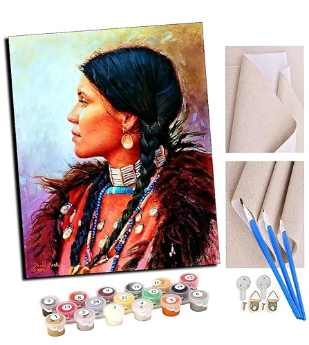TUDOUTU Malen nach Zahlen Vintage Indianermädchen 187 Für Erwachsene und DIY Ölgemälde Geschenk-Kits Vorgedruckte Leinwand Kunst Home Decoration 16x20 Zoll Mit Rahmen TUDOUTU Malen nach Zahlen Vintage Indianermädchen 187 Für Erwachsene und DIY Ölgemälde Geschenk-Kits Vorgedruckte Leinwand Kunst Home Decoration 16x20 Zoll Mit Rahmen von TUDOUTU