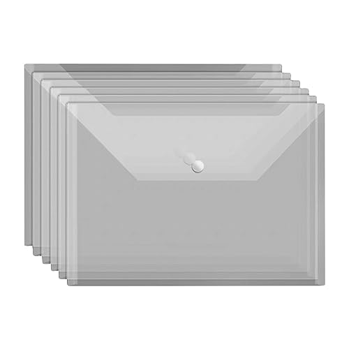 Button A4 Transparente Dokumententasche Datenklassifizierung Testpapiere Vertragsaufbewahrung Button File Bag Büromaterial Für Den Schreibtisch (Clear, One Size) von TUDUZ