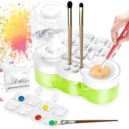 Pinseleinlage, Pinselreiniger, Brush Rinser Wasserkreislaufspüler, Süßwasser-Zyklus-Einsatz, Pinsel-Spüler für Acryl- und Farben auf Wasserbasis (White) von TUHNHGD