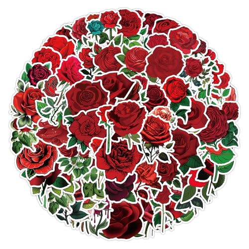 100Stück Rose Aufkleber für Kühlschrank, Fahrrad,Gepäck,Motorrad, Skateboard,Auto,Laptop,Stoßstange,Rote Blumen Wasserdicht niedliche Aufkleber,Jungen Kinder Geschenk,Pflanzen Sticker 100Stück Rose Aufkleber für Kühlschrank, Fahrrad,Gepäck,Motorrad, Skateboard,Auto,Laptop,Stoßstange,Rote Blumen Wasserdicht niedliche Aufkleber,Jungen Kinder Geschenk,Pflanzen Sticker von TUIOBUN