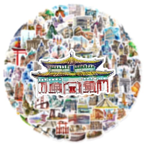 100Stück Weltberühmtes Gebäude Aufkleber für Laptop,Kühlschrank, Auto,Motorrad,Gitarre,Gepäck,Stoßstange,Reisen Vinyl Sticker,Geschenk für Mädchen Erwachsene,Ästhetische Wasserdicht Aufkleber 100Stück Weltberühmtes Gebäude Aufkleber für Laptop,Kühlschrank, Auto,Motorrad,Gitarre,Gepäck,Stoßstange,Reisen Vinyl Sticker,Geschenk für Mädchen Erwachsene,Ästhetische Wasserdicht Aufkleber von TUIOBUN
