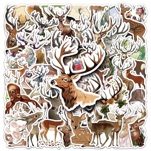 50Stück Hirsch Aufkleber für Kühlschrank,Fahrrad,Gepäck,Motorrad, Stoßstange,Skateboard,Auto,Laptop,Cartoon Wasserdicht Tier Vinyl Aufkleber,Jungen Kinder Geschenk,niedliche Deer Sticker 50Stück Hirsch Aufkleber für Kühlschrank,Fahrrad,Gepäck,Motorrad, Stoßstange,Skateboard,Auto,Laptop,Cartoon Wasserdicht Tier Vinyl Aufkleber,Jungen Kinder Geschenk,niedliche Deer Sticker von TUIOBUN