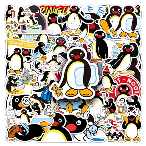 50Stück Pingu Aufkleber für Motorrad,Kühlschrank,Fahrrad,Gepäck,Phone Skateboard,Laptop,Stoßstange,Auto,niedliche Tier Wasserdicht Vinyl Aufkleber,Erwachsene Kinder Geschenk,Pinguine Cartoon Sticker von TUIOBUN