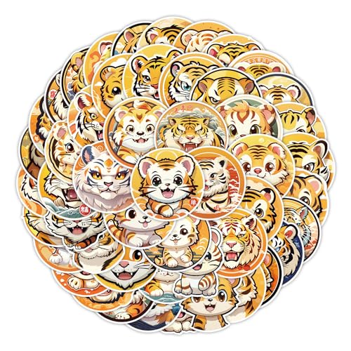 50Stück Tiger Aufkleber für Fahrrad,Gepäck,Skateboard,Stoßstange,Motorrad,Kühlschrank, Laptop,Niedliche Tier Vinyl Sticker,Erwachsene Mädchen Geschenk,Cartoon Aesthetic Kawaii Graffiti Stickers 50Stück Tiger Aufkleber für Fahrrad,Gepäck,Skateboard,Stoßstange,Motorrad,Kühlschrank, Laptop,Niedliche Tier Vinyl Sticker,Erwachsene Mädchen Geschenk,Cartoon Aesthetic Kawaii Graffiti Stickers von TUIOBUN