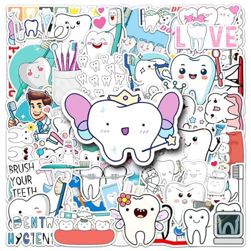 50Stück Tooth Aufkleber für Fahrrad,Gepäck,Motorrad,Kühlschrank,Stoßstange,Laptop,Skateboard,Auto, Cartoon Niedliche Zähne Wasserdicht Aufkleber,Erwachsene Kinder Geschenk,Aesthetic Graffiti Sticker 50Stück Tooth Aufkleber für Fahrrad,Gepäck,Motorrad,Kühlschrank,Stoßstange,Laptop,Skateboard,Auto, Cartoon Niedliche Zähne Wasserdicht Aufkleber,Erwachsene Kinder Geschenk,Aesthetic Graffiti Sticker von TUIOBUN