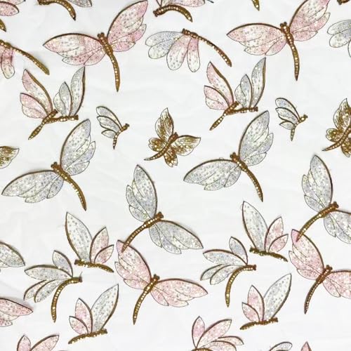 1Y Apricot Mesh Libellenmuster bestickte Pailletten Spitze Stoff Mode Exquisite Stickerei und Perlenarbeit Stoff für DIY handgefertigte Kleidung Braut Hochzeit Kleid Zubehör 1Y Apricot Mesh Libellenmuster bestickte Pailletten Spitze Stoff Mode Exquisite Stickerei und Perlenarbeit Stoff für DIY handgefertigte Kleidung Braut Hochzeit Kleid Zubehör von TUIUSTU