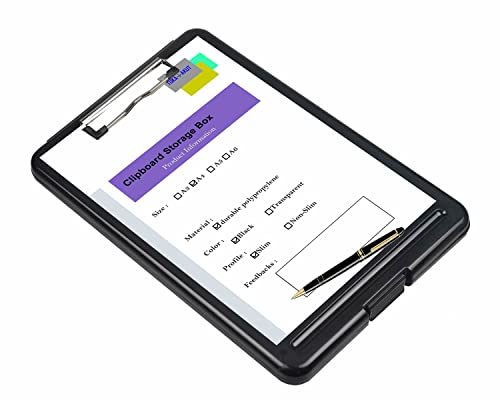 1er A4 Klemmbrett mit Aufbewahrungsfach, Portable Formularhalter mit Aufbewahrungsbox, Portable Schreibplatte Aufbewahrungskoffer für Schul Heim Büro Bausteller Fabrik, Schwarz TKD8052-Black-1X 1er A4 Klemmbrett mit Aufbewahrungsfach, Portable Formularhalter mit Aufbewahrungsbox, Portable Schreibplatte Aufbewahrungskoffer für Schul Heim Büro Bausteller Fabrik, Schwarz TKD8052-Black-1X von TUKA-i-AKUT