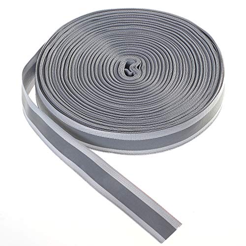 46 Meter x 20mm Reflektierendes Band zum Aufnähen, Reflektorband - 20 mm Breite - mit 10mm Reflektionband - Sicherheit Reflexband Leuchtband zum Annähen, Grau, TKB5080-grey 46 Meter x 20mm Reflektierendes Band zum Aufnähen, Reflektorband - 20 mm Breite - mit 10mm Reflektionband - Sicherheit Reflexband Leuchtband zum Annähen, Grau, TKB5080-grey von TUKA-i-AKUT