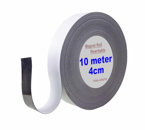 TUKA 10m x 40mm x 1mm Magnetband Wiederbeschreibbar, Kennzeichnungsband für Lagerkennzeichen, Whiteboard, Kühlschrank, Magnettafeln usw. Beschreibbar Abwichbar Zuschneidbar, Weiß TKD9046-white-4cm TUKA 10m x 40mm x 1mm Magnetband Wiederbeschreibbar, Kennzeichnungsband für Lagerkennzeichen, Whiteboard, Kühlschrank, Magnettafeln usw. Beschreibbar Abwichbar Zuschneidbar, Weiß TKD9046-white-4cm von TUKA-i-AKUT
