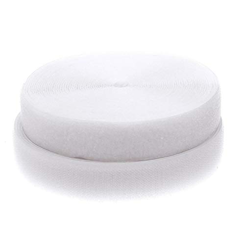 TUKA 12m x 50mm Klettband zum aufnähen,12 meter Flausch & 12m Hakenband, Rückseite Nicht selbstklebend, 50mm breit Klettverschluss, Extra Stark Haftkraft Flausch & Haken, Weiß TKB5034 white von TUKA-i-AKUT