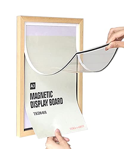 TUKA A3 Wechselrahmen Holz Natur mit Magnetverschluss, Acryl Info-Rahmen Plakatrahmen Posterrahmen Bilderrahmen, Magnetrahmen Aufklappbar, Flexible Präsentation Schnelles Wechseln TKD8401-A3-1X von TUKA-i-AKUT
