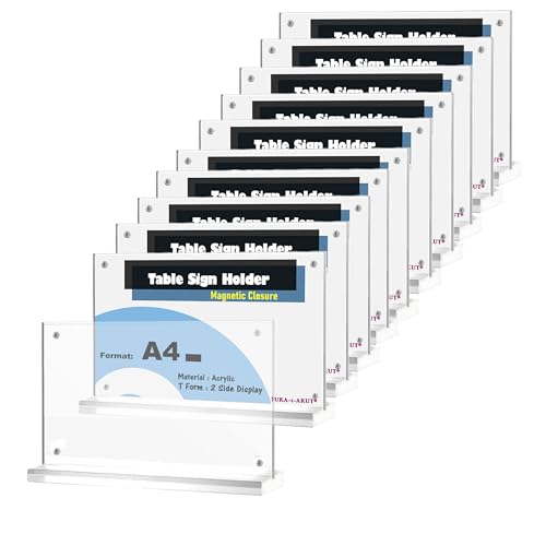 TUKA-i-AKUT 10x A4 Quer Tischaufsteller Acryl Transparent mit Magnetverschluß, Doppelseitig Display Prospekthalter Flyer Aufsteller Tisch Werbeaufsteller, Glasklar T-Ständer TKD8241-A4-W-10x TUKA-i-AKUT 10x A4 Quer Tischaufsteller Acryl Transparent mit Magnetverschluß, Doppelseitig Display Prospekthalter Flyer Aufsteller Tisch Werbeaufsteller, Glasklar T-Ständer TKD8241-A4-W-10x von TUKA-i-AKUT