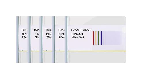 TUKA-i-AKUT 20st. A3 Sliding Bar Binder, PP Transparent Klemmschienen Berichte Umschlag, Abdeckungen Grip Binding Bars Dokumente Klassifizierung, 20er Set, Schiebe Bar in Weiß, TKD8041-A3-W-white-20x von TUKA-i-AKUT