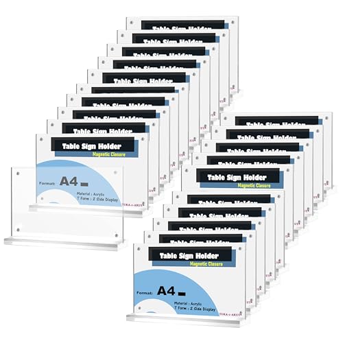 TUKA-i-AKUT 20x A4 Quer Tischaufsteller Acryl Transparent mit Magnetverschluß, Doppelseitig Display Prospekthalter Flyer Aufsteller Tisch Werbeaufsteller, Glasklar T-Ständer TKD8241-A4-W-20x TUKA-i-AKUT 20x A4 Quer Tischaufsteller Acryl Transparent mit Magnetverschluß, Doppelseitig Display Prospekthalter Flyer Aufsteller Tisch Werbeaufsteller, Glasklar T-Ständer TKD8241-A4-W-20x von TUKA-i-AKUT