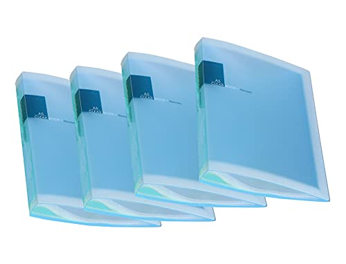 TUKA-i-AKUT [4x] Sichtbuch PP A5 insgesamt 160 Klarsichthüllen für 320 Blatt (je Buch 40 Klarsichthüllen), Transparente Hülle, Solid Präsentationsordner aus PP, 4er Set in Blau, TKD8032-blue-4x von TUKA-i-AKUT