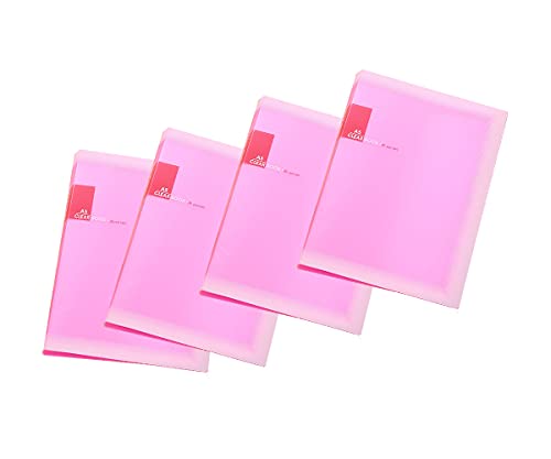TUKA-i-AKUT [4x] Sichtbuch PP A5 insgesamt 160 Klarsichthüllen für 320 Blatt (je Buch 40 Klarsichthüllen), Transparente Hülle, Solid Präsentationsordner aus PP, 4er Set in Pink, TKD8032-pink-4x von TUKA-i-AKUT