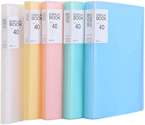 TUKA-i-AKUT [5x] Sichtbuch PP A3 insgesamt 200 Klarsichthüllen für 400 Blatt (je Buch 40 Klarsichthüllen), Transparente Hülle, Solid Präsentationsordner aus PP, 5er Set in 5 Farben, TKD8039-5x von TUKA-i-AKUT