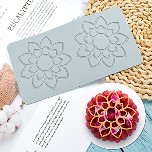 3D-Hohlblatt-Fondant-Spitzenform, mehrere Blätter, Blumenformen, Silikon-Spitzenform für Kuchendekoration, Fondant-Abdruckmatte für Schokolade, Süßigkeiten, Cupcake-Backen (B_7.5x4.9x0.9x0 cm) von TUKE