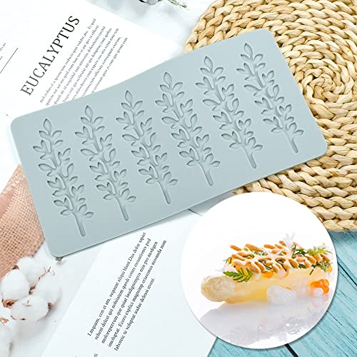 3D-Hohlblatt-Fondant-Spitzenform, verschiedene Blätter, Blumenformen, Silikonform für Kuchendekoration, Fondant, Abdruckmatte für Schokolade, Zucker, Süßigkeiten, Cupcakes, Backen (H_20,1 x 10,5 x 0,3 von TUKE