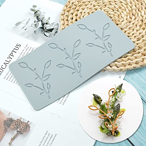 3D-Hohlblatt-Fondant-Spitzenform, verschiedene Blätter, Blumenformen, Silikonform für Kuchendekoration, Fondant, Abdruckmatte für Schokolade, Zucker, Süßigkeiten, Cupcakes, Backen (J_20,1 x 10,5 x von TUKE