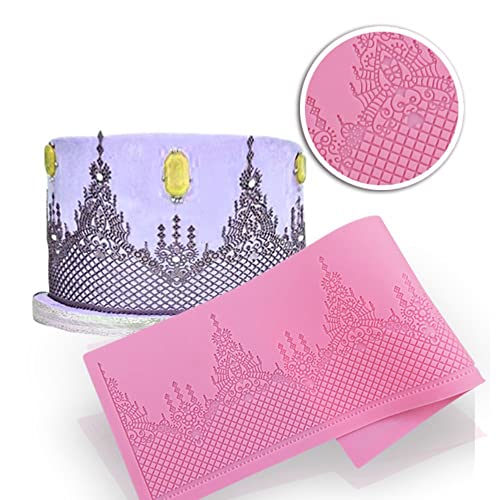 Prägeformen für Fondant, Kronenschloss, Spitzenmatte, Hochzeitstortendekoration, Werkzeug, Cupcake-Matte, Silikonformen von TUKE