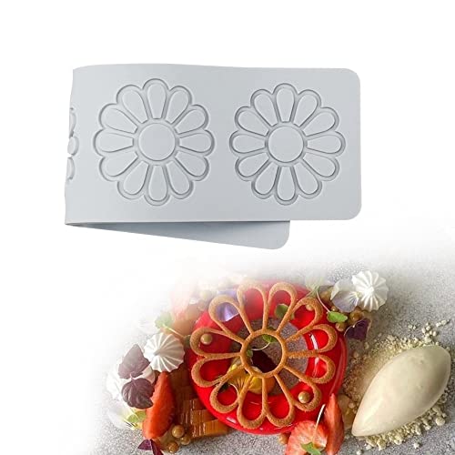 Prägung Spitze Fondant Formen, Multi Circle Blumen Spitze Matte Kuchen Dekoration Werkzeug, Blumenform Cupcake Mat Silikonformen (B _27,9 x 7,5 x 0,3 cm) von TUKE