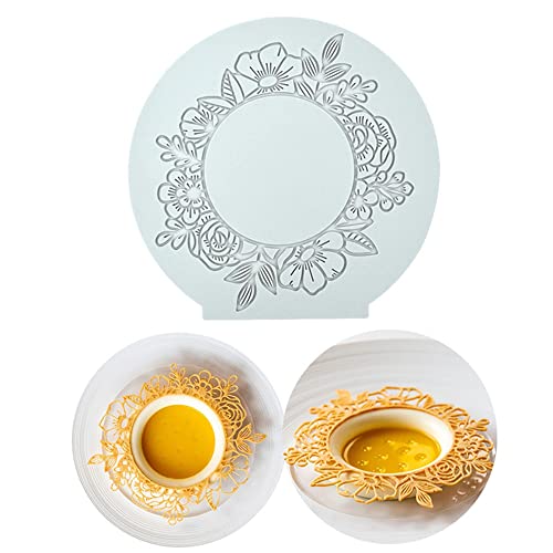 Silikon-Spitzenform, Hochzeitstorte, Spitzenmatte, Korallen-Kuchendekoration, Blumen-Fondant-Abdruckmatten für essbare Spitze, Fondant-Form, Cupcake-Matte, Werkzeuge (A_16.8x16.3x0.3x0.3 cm) von TUKE