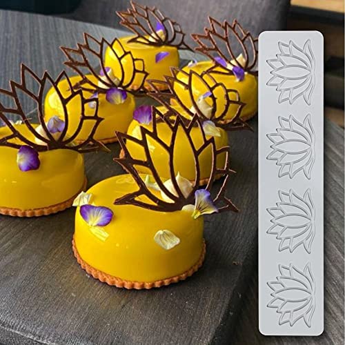 Silikon-Spitzenform, Lotusblumen-Prägeformen, Kuchenspitzen-Eindruck für Cupcakes, Dekoration, Blumen, Fondant, Spitzenmatte, Zuckerbasteldekorationen (F_28,1 x 5,9 x 0,3 cm) von TUKE
