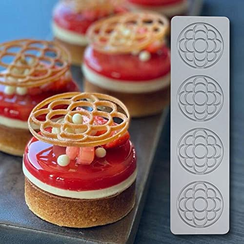 Silikonform in Blumenform, 3D-Blume, Fondant, Spitze, Kuchenform, Kuchen, Fondant, Silikonform, Fondant, Ton, Form für Zuckerguss, Polymerton, Cupcakes, Schokolade, Süßigkeiten (A_27,9 x 7,5 x 0,3 cm) von TUKE