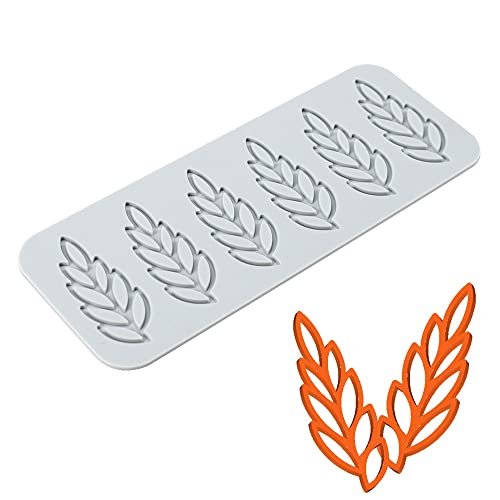 TUKE 3D-Blätter-Silikonformen Gießformen für Blumen, Kuchen, Fondant, Matte, Bienenblatt, Gebäckformen, Rosenabdruck, Schokolade, hohle Spitzenform (Blatt_20,8 x 8,1 x 0,3 cm_G) von TUKE