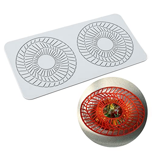 TUKE Spitzenformen für Kuchendekoration, 3D-Blatt-Silikonformen zum Backen, Gummiformen, Ton, Fondant, Spitzenmatten, Blumen, Waben, Bienen-Muster für Zucker, Schokolade, Polymer (Auge 27,2 x 13,7 x von TUKE