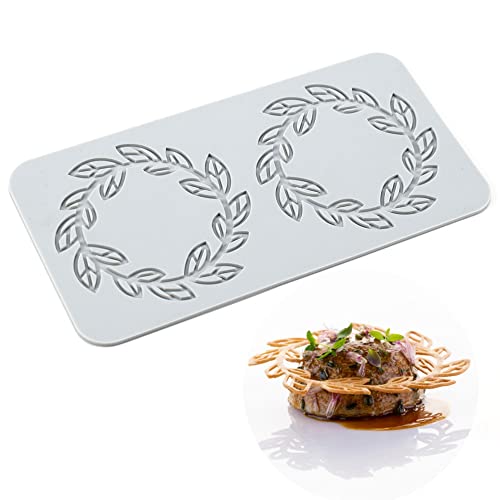 TUKE Spitzenformen für Kuchendekoration, 3D-Blatt-Silikonformen zum Backen, Gummiformen, Ton, Fondant, Spitzenmatten, Blumen, Waben, Bienen-Muster für Zucker, Schokolade, Polymer (Blatt_21,8 x 10,2 x von TUKE