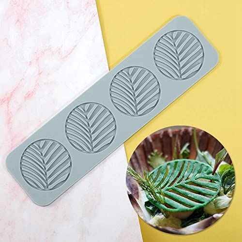 TUKE Spitzenformen für Kuchendekoration, 3D-Blatt-Silikonformen zum Backen, Gummiformen, Ton, Fondant, Spitzenmatten, Blumen, Waben, Bienen-Muster für Zucker, Schokolade, Polymer (Blatt_28,3 x 7,6 x von TUKE