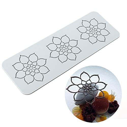 TUKE Spitzenformen für Kuchendekoration, 3D-Blatt-Silikonformen zum Backen, Gummiformen, Ton, Fondant, Spitzenmatten, Blumen, Waben, Bienen-Muster für Zucker, Schokolade, Polymer (Blume_29 x 10,2 x von TUKE
